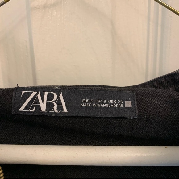 Zara Black Cropped Jean Jacket Modern Fit - Picture 4 of 6